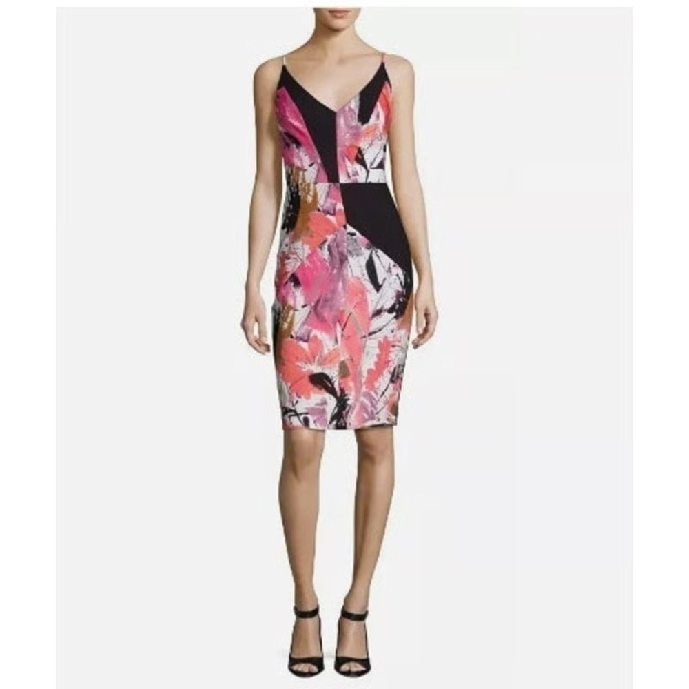 NWOT Black Halo Pink and Black Floral Dress